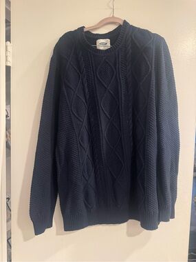 Old Navy Navy Blue Cable Knit Sweater Women’s XL Chunky Knit Pullover